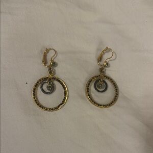 Elegant Gold and Silver Hoop Earrings